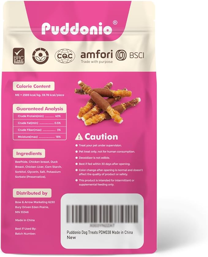 Dog Treats Rawhide Sticks with Chicken, Duck & Chicken Liver, Triple Flavor Beefhide Chews for Small & Medium Dogs, 5 Inch, 15 Count, 10.58 oz