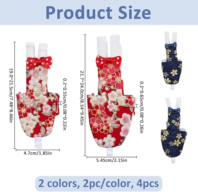 SUPERFINDINGS 4Pcs 4 Styles Flower Bird Diaper Bird Flight Suits Diapers Reusable Parrot Nappy Washable Cute Urine Wet Suit for Cockatiel Conure Budgie Macaw African Grey Parakeet