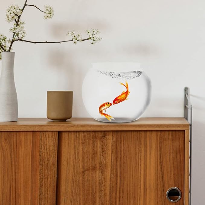 Plastic Fish Bowl Vases Small Aquarium Tank Bubble Bowl Round Bowl Terrarium Globe Flower Vase for Candy Drinks Carnival Games Prizes Centerpieces and Party Decoration