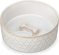 MALACASA Ceramic Dog Food Bowl, 3.5 Cups or 32oz Dog Food Water Dish for Mudium Breeds, Pet Bowl Dishwasher & Microwave Safe, Honeycomb, Series Lydia