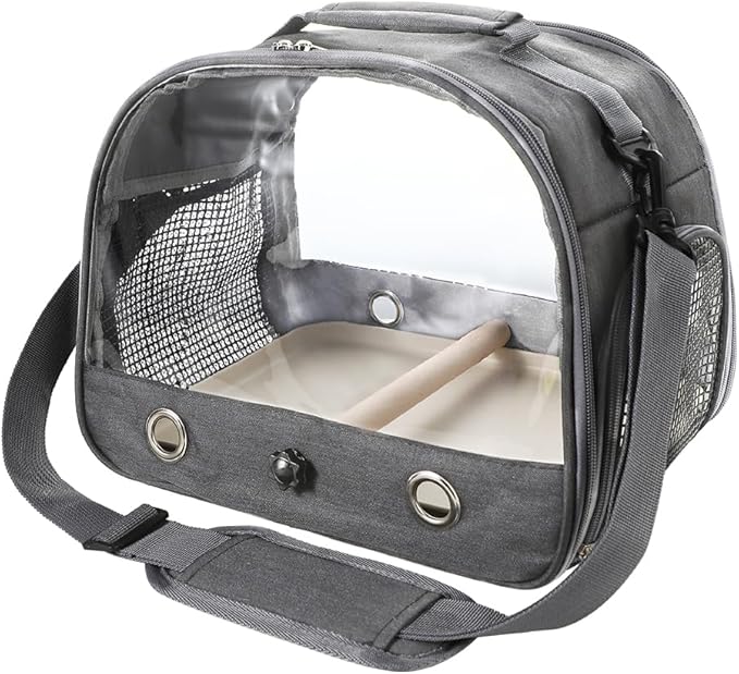 Bird Carrier Portable Parrot Parakeet Carrier Breathable Bird Travel Cage with Stand and Strap Outdoor Transparent Small Pet Carriers