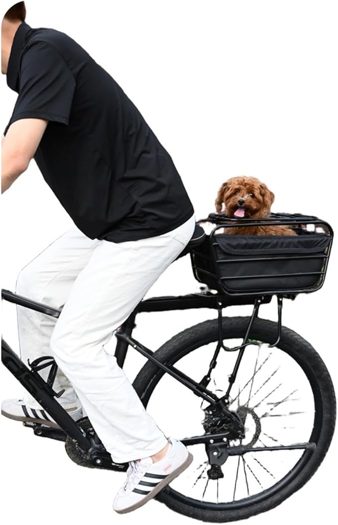Portable Dog Carrier Bicycle Cargo Rack,Bike Rear Basket,Pet Carrier for Small Dogs & Cats, Picnics, Shopping