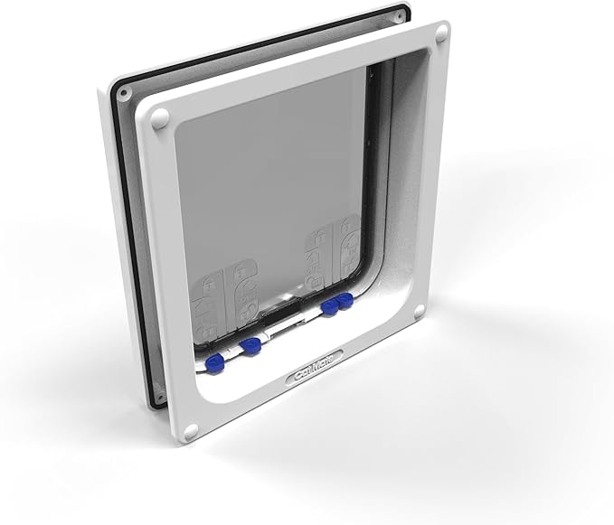 Cat Mate 4-Way-Locking Large Cat Flap (221) - Secure Lockable Door for Large Cats and Small Dogs, Easy to Install and Use, for UPVC/Metal, Wall and Wood, White