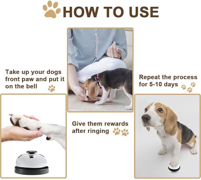 2 Pack Dog Door Bells, Dog Doorbell to go Outside Puppy Train Bell for Dogs to Ring to go Potty, Puppy Toilet Training Bell Jingle Bells for Door Knob (Black)