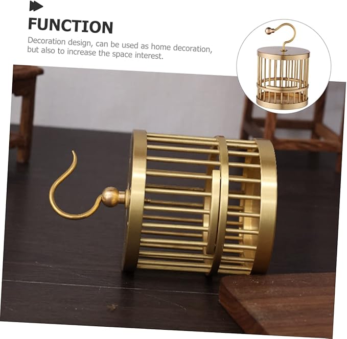 Happyyami 5pcs Antique Bird Cage Small Metal Tealight Holder Birdcage Lantern Candle Stand Mini Bird Cage Decor Fengshui Birdcage Ornament Feng Shui Ornament Office Brass Desktop Statuette