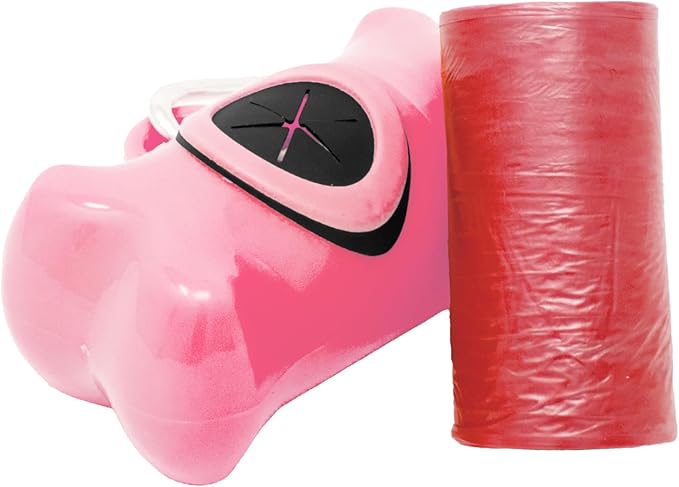 HQ Litter Bag Dispenser with Hanging Clip Includes 40 Bags in/Convenient Cleanup Solution through Best Litter Bag Dispenser (Pink)