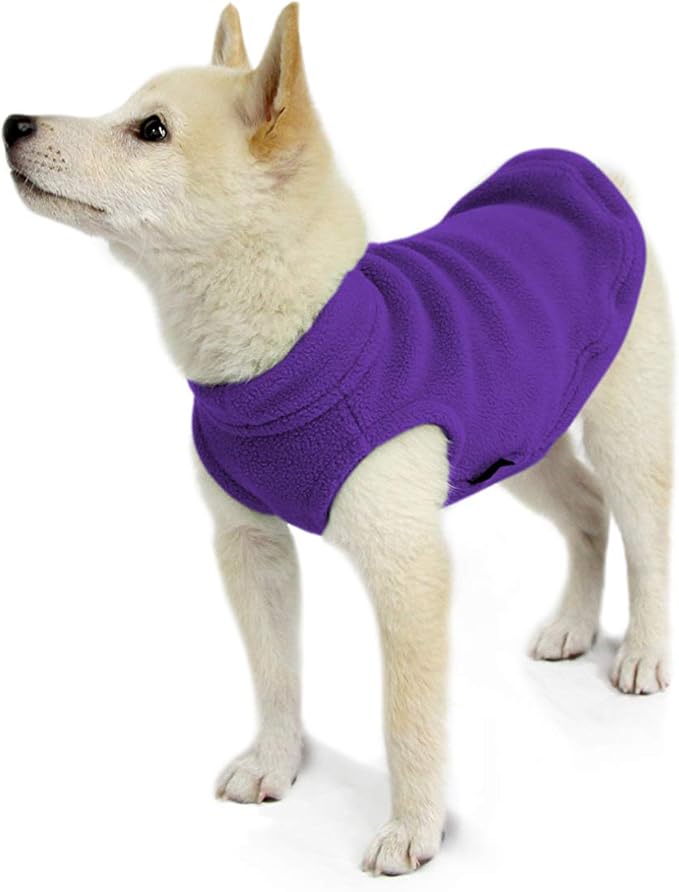 Gooby - Stretch Fleece Vest, Pullover Fleece Vest Jacket Sweater for Dogs, Violet, Small Length (8.5")