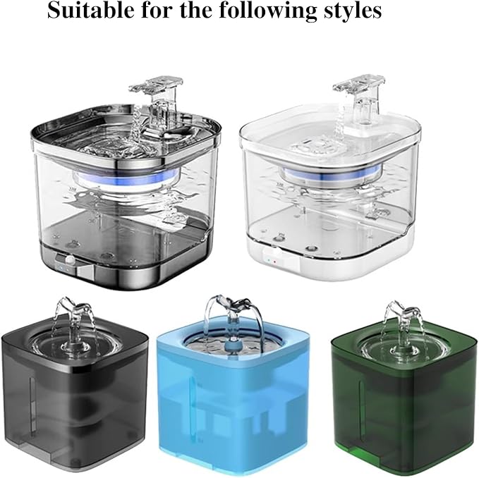 Cat Water Fountain Filter， 4 Pack Replacement Filters and 4 Pack Replacement Pre-Filter Sponges for 2L/68oz Automatic Pet Dog Water Dispenser