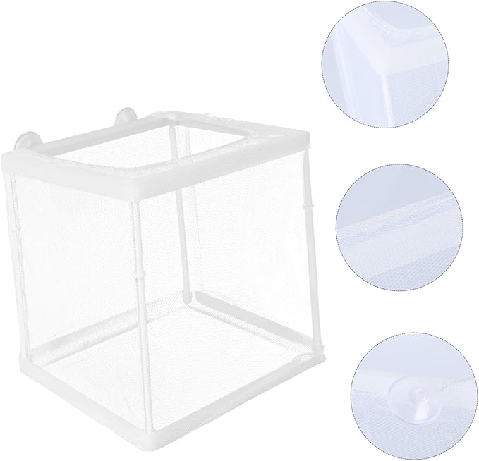 Happyyami Fish Breeder Box Transparent Mesh Isolation Tank for and Fish Easy to Clean Breeding for Aquariums Safe Protection
