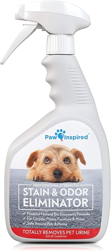 Paw Inspired Pet Enzyme Cleaner Spray | Enzymatic Cleaner for Dogs, Eliminates Dog Urine Smell | Enzymatic Cleaner for Cat Urine | Pet Odor Eliminator and Pet Stain Remover