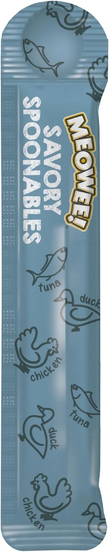 Savory Spoonables with Real Tuna, Chicken & Duck, 4 Count Tube, Triple Flavor Squeezable Lickable Wet Treats for Cats with Built-in Spoon for Less Mess (Pack of 2)