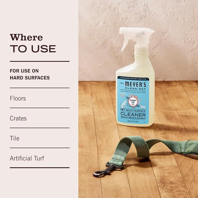 Mrs. MEYER'S CLEAN DAY Pet Multi-Surface Cleaner, Coconut Leaf Scent, 16oz
