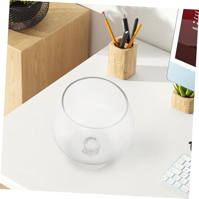 VANZACK Glass Goldfish Bowl Aquarium Vase 7000ml Desktop Betta Fish Tank Hydroponic Plant Pot Tabletop Aquarium for Office and Home Decor
