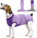 Kuoser Recovery Suit for Dogs After Surgery, Soft Dog Surgery Suit Female Male, Breathable Pet Surgical Recovery Shirt, Anti Licking Dog Onesie for Abdominal Wounds Cone Alternatives, Purple M