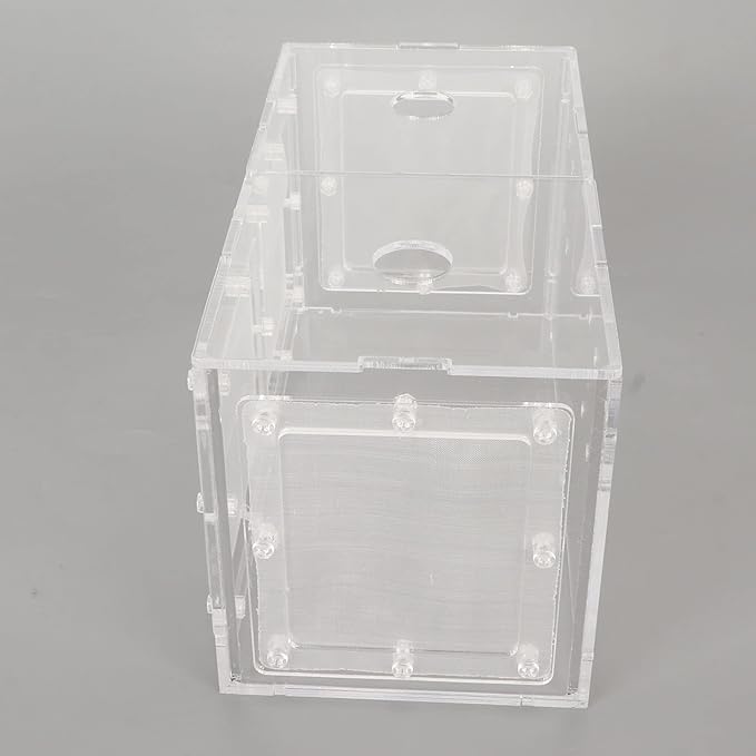 Fish Breeding Isolation Box | Transparent Mesh Side Aquarium Incubator | Guard Small Fish/Eggs | Acrylic Lid & Adjustable Hook | for Fish Tank Hatching (20 * 10 * 11CM)