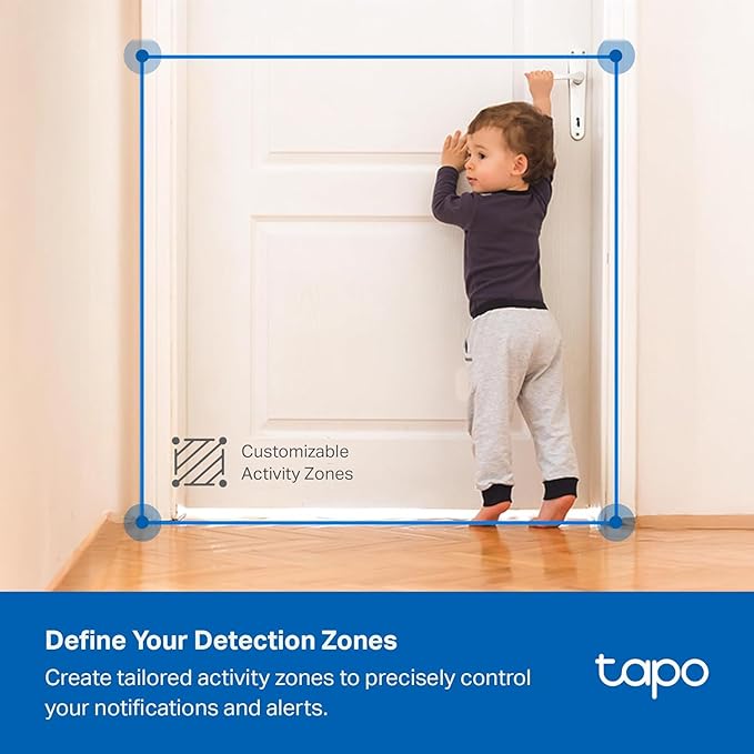 Tapo 2K Indoor/Outdoor Wired Security Camera - Works as a Baby Monitor & Pet Camera, Person/Motion/Baby Cry Detection, 2-Way Audio, Siren, Subscription-Free Local Storage or Optional Cloud, C113