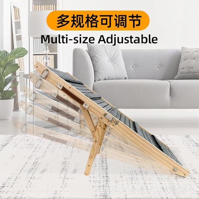 Dog Ramp for Couch, Foldable Small Dog Ramp for Low Bed, 4 Adjustable Height from 9‘‘ to 17.7“, Portable Stable Pet Steps with Non-Slip Pad, Pet Ramps Use for Sofa Couch Stairs