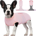 Kuoser Dog Recovery Suit for Dogs After Surgery, Soft Dog Surgical Onesie for Female Male Dogs Spay Neuter, Anti-Licking Pet Bodysuit for Abdominal Wounds, Skin Disease, E-Collar Alternative, Pink S