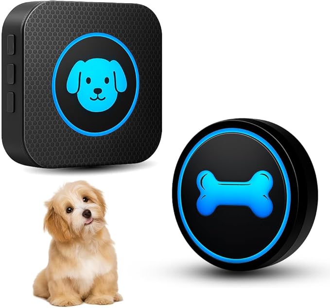 Dog Doorbell to Go Outside, Smart Wireless Doggie Doorbell for Potty Training,1000 Feet Long Range with IP65 Waterproof Super-Light Touch Button, 60 Melodies & Adjustable Volume (1 Button)