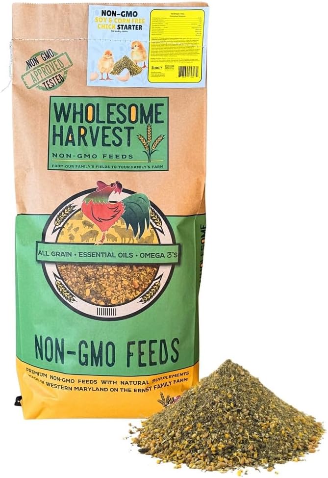 Corn & Soy-Free Chick Starter Feed - All Grain & Non-GMO Chick Food Starter with Omega 3 - Chicken Feed for Growing Healthy Chicks with High-Protein 22% and Probiotics - 40 Lb