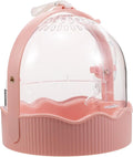 Mobestech Portable Parrot Travel Cage with Kettle, Lightweight Breathable Outdoor Bird Carrier for Small to Medium Birds, Spacious Pink Plastic Birdcage for Conures and Parakeets
