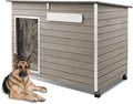 Large Wooden Dog House Outdoor, XL Weatherproof Dog Houses with Adjustable Vent Windows, Alloy Chew-Resistant Frame, Removable Floor for Medium & Large Dogs (43.3" Lx26.4 W x33.7 H)
