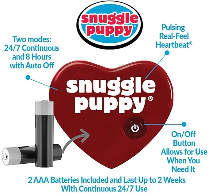 Snuggle Puppy Original Heartbeat Puppy Toy with Real-Feel Pulse & Heat Pack, Plush Dog Comfort Toy for Crate Training, First Nights & New Puppy Transition - Biscuit