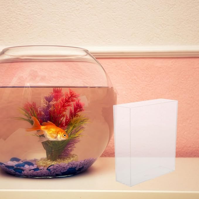 Kisangel Portable Transparent Fish Viewing Box 4.92X4.33X1.49In Lightweight Betta Fish Tank Small Aquarium Breeding Container for Desktop Observation and Care