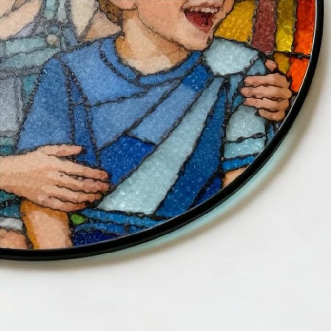 Personalized Couples Photo Stained Glass Catcher, Custom Photo Portrait Couple Family Stained Glass Window Hanging Catcher, Gifts for Newlyweds, Wedding, Couple, Valentine's Day Gift/24
