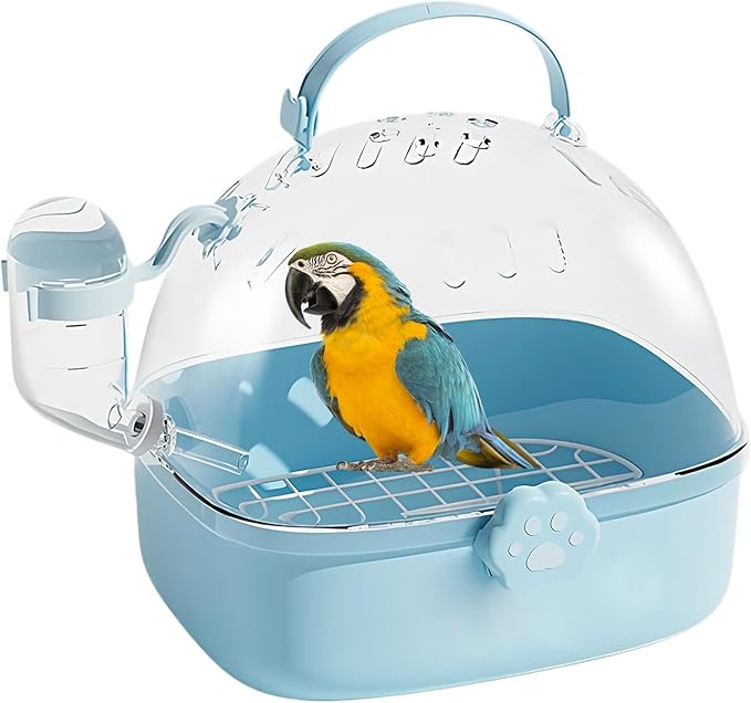 Hamster Carrier Cage - PVC Chinchilla Carrier Cage with Water Bottle - Pet Bird Carrying Supplies Spacious Design for Sparrow Macaws Conures Chinchillas Budgies Cockatiels Parakeet Hedgehog