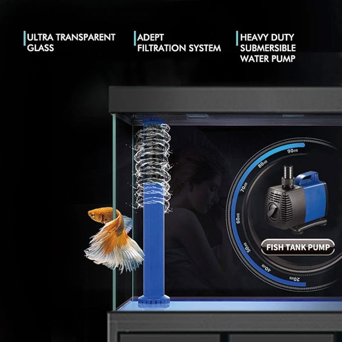 165 Gallon Glass Aquarium with Aluminum Cabinet - Including Sump for Filtration and Circulation, Plumbing, LED, Silver