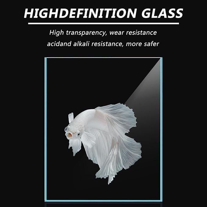 Betta Fish Tank, 2.5 Gallon Nano Nature Aquarium Starter Kit, Ultra-Clear Rimless Desktop Fish Tank with Light, Filter, Gravel and Rock, Aquarium Perfect for Small Fishes, Black