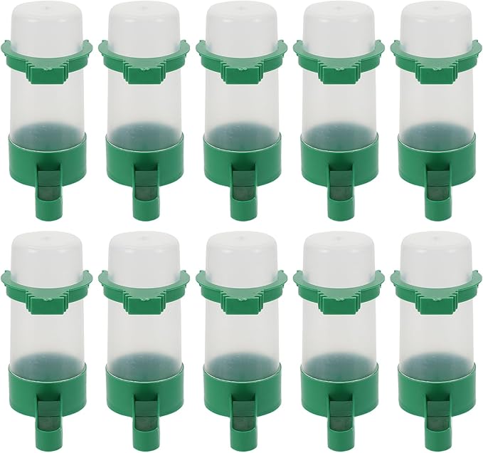 POPETPOP Automatic Bird Water Dispenser with Spill-Resistant Design 3.3-Inch Outlet Plastic Parakeet and Parrot Cage Feeder for Home and Aviary Use