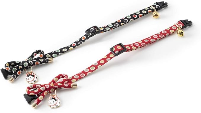 Necoichi Zen Hariko Charm Cat Collar (Red)