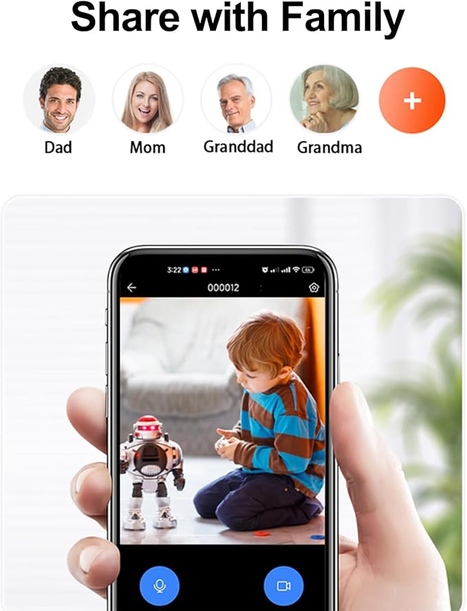 Video Calling Camera with 2.8 inch HD Screen Voice Assistant, 1080P Indoor Home Security Camera, Indoor Home Pet/Nanny/Baby/Elder/Dog Camera with Phone App