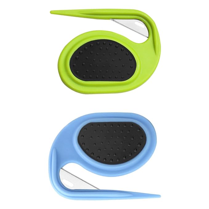 2 PCS Professional Dog Dematting Comb & Undercoat Rake - Pet Grooming Tool for Mats, Tangles & Shedding, Gentle Detangler Brush for Dogs & Cats (Blue & Green)