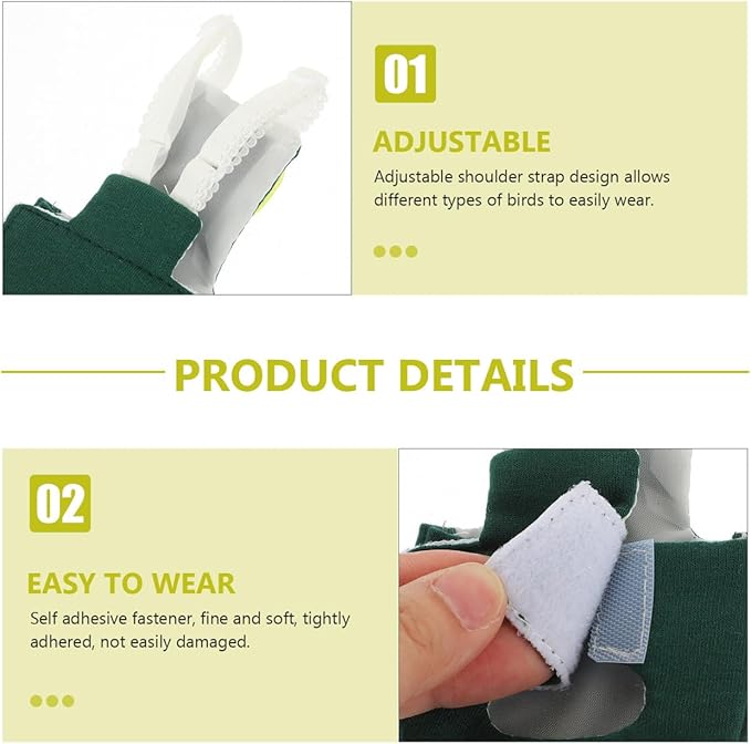 BESPORTBLE Parrot Diaper Clothes for Small Birds Adjustable Cotton Flying Suit with Open Tail Design for Cockatiels and Parrots - Washable Bird Apparel