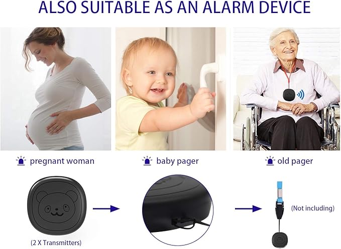 Wireless Doorbell, Dog Bells for Potty Training IP55 Waterproof Doorbell Chime Operating at 950 Feet with 55 Melodies 5 Volume Levels LED Flash (1 Receiver 2 Transmitters)