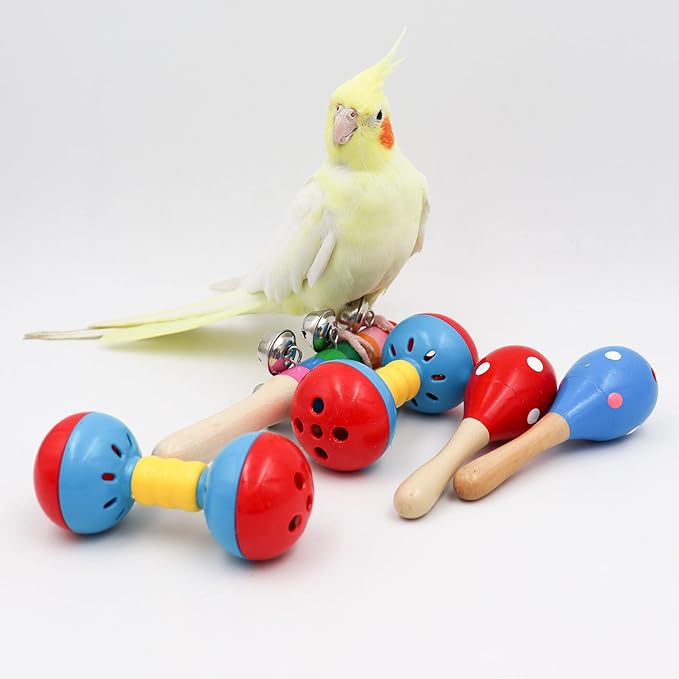 Colorful Bird Bell Toys, 5 Pack Funny Bell Toys, Bird Cage Accessories, Suitable for Chicken Bird Parrot Parakeet Cockatiel Budgies Love Birds