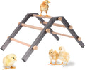 Baby Chick Perch, Durable Metal Stand with Wooden Roosting Bar for coop and brooder, Training Chicken Perch Easy to Assemble and Clean, Fun Toys for Chick (Trapezoid, Small)