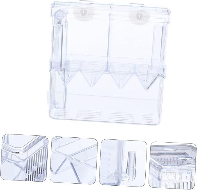 POPETPOP Breeding Tank Aquarium Isolation Box for Fish Cup Design for Betta and Guppy Hatchery Made from Material Easy to Install Observation of Fish Conditions