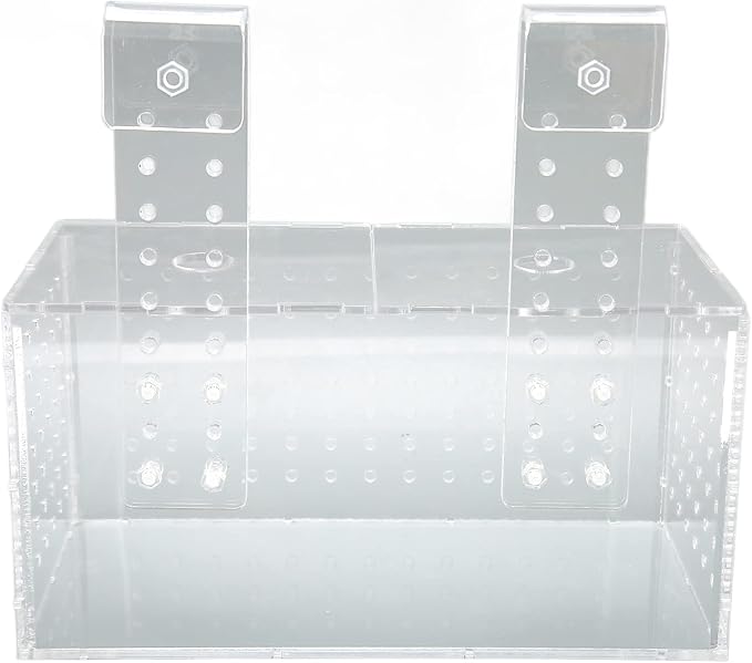 Fish Breeding Isolation Box, Acrylic Aquarium Hatchery with Transparent Lid, Adjustable Hook Installation for Fish Tank, Guard Small Fish from Attack with Hole Design for Better Wa (20 * 10 * 11CM)