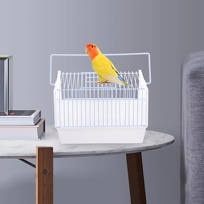 Beaupretty Portable Handheld Bird Carrier Cage for Travel Lightweight Metal Pet Bird Cage with Spacious Design for Parrots Budgies Suitable for Outdoor Trips and Hiking