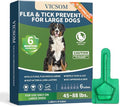 Flea and Tick Prevention for Dogs, 6 Months Supply Dog Flea and Tick Treatment Up to 45 to 88 Lbs, Waterproof Topical Flea Treatment for Large Dogs - Fast-Acting Flea, Tick, and Mosquito Repellent