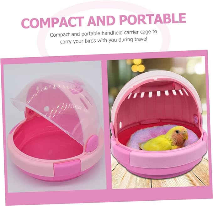 Happyyami Portable Bird Carrier Cage View Handheld Travel Cage for Parrots and Birds Breathable Design for Comfort and Ventilation for Outdoor Use
