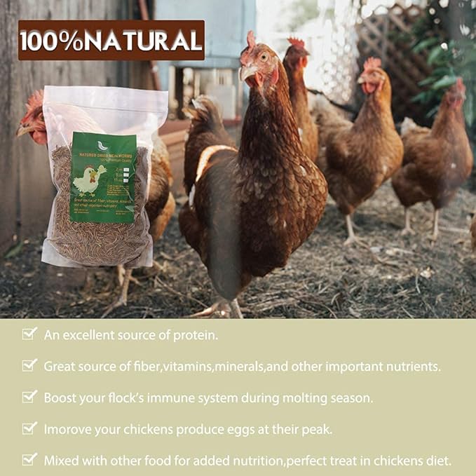 Non-GMO Dried Mealworms 5LB,100% Natural Large Size No Moisture,Treats for Birds Chickens Hedgehog Hamster Fish Reptile Turtles..