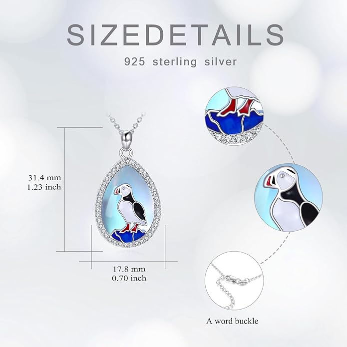 KZX Cat/Dog/Phoenix/Eagle/Whale/Shark/Puffin/Starfish/Chicken/Butterfly/Owl/Bee/Frog/Seahorse Necklace Sterling Silver Animal Pendant Jewelry Gift for Women