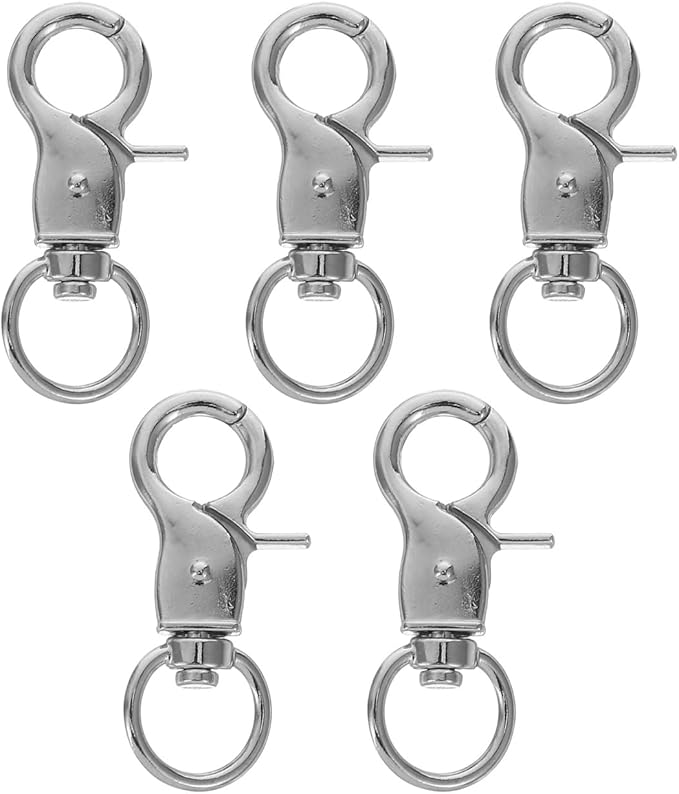 5pcs Birdcage Lock Metal Snaps Door Chain Lock Heavy Duty Birds Cage Metal Clip Spring Hook Bird Cage Door Bird Accessories Stainless Steel Fly Rope Parrot to Rotate