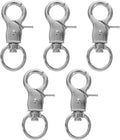 5pcs Birdcage Lock Metal Snaps Door Chain Lock Heavy Duty Birds Cage Metal Clip Spring Hook Bird Cage Door Bird Accessories Stainless Steel Fly Rope Parrot to Rotate