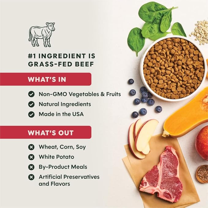 Instinct BeNatural, Natural Dry Dog Food, Raw Coated Kibble, Whole Grain - Real Beef & Barley, 4.5 lb. Bag